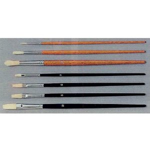 KUMANO Oil Painting Brush Hog Hair Flat 4 Brush Set