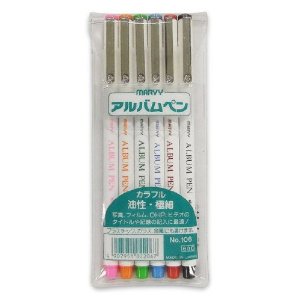 MARVY Album Pen 6 Color Set