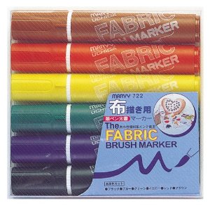 MARVY Fabric Brush Marker Bold type 6 Basic Color