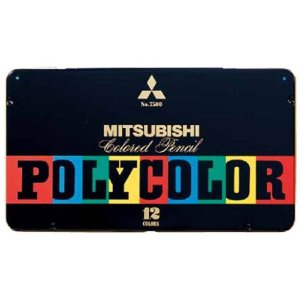 MITSUBISHI Colored Pencil Polycolor No.7500 12 Color Set