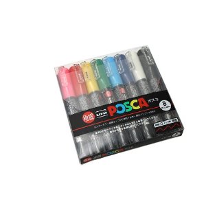 MITSUBISHI POSCA Super Thin type 8 Color Set