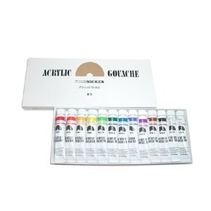 Nicker Acrylic Gouache 11ml 12 Color Set(13 tubes)