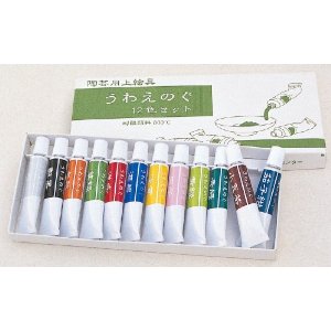 Pottery enamel colors, UWAENOGU 12 color set 20g tube